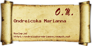 Ondreicska Marianna névjegykártya