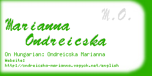 marianna ondreicska business card